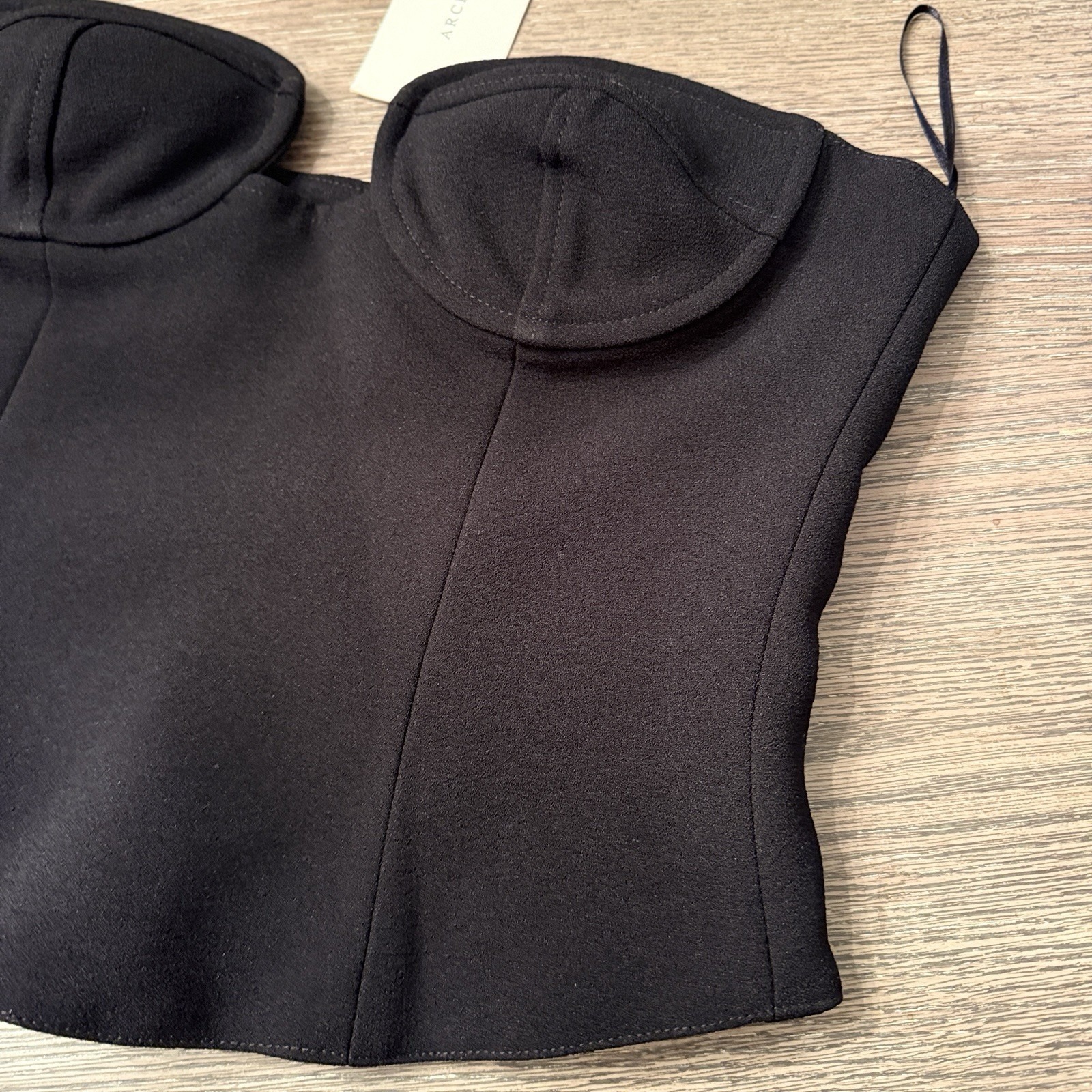Nwt Arcina Ori Frida Bustier Black Crepe Sz Small — image 5 of 8